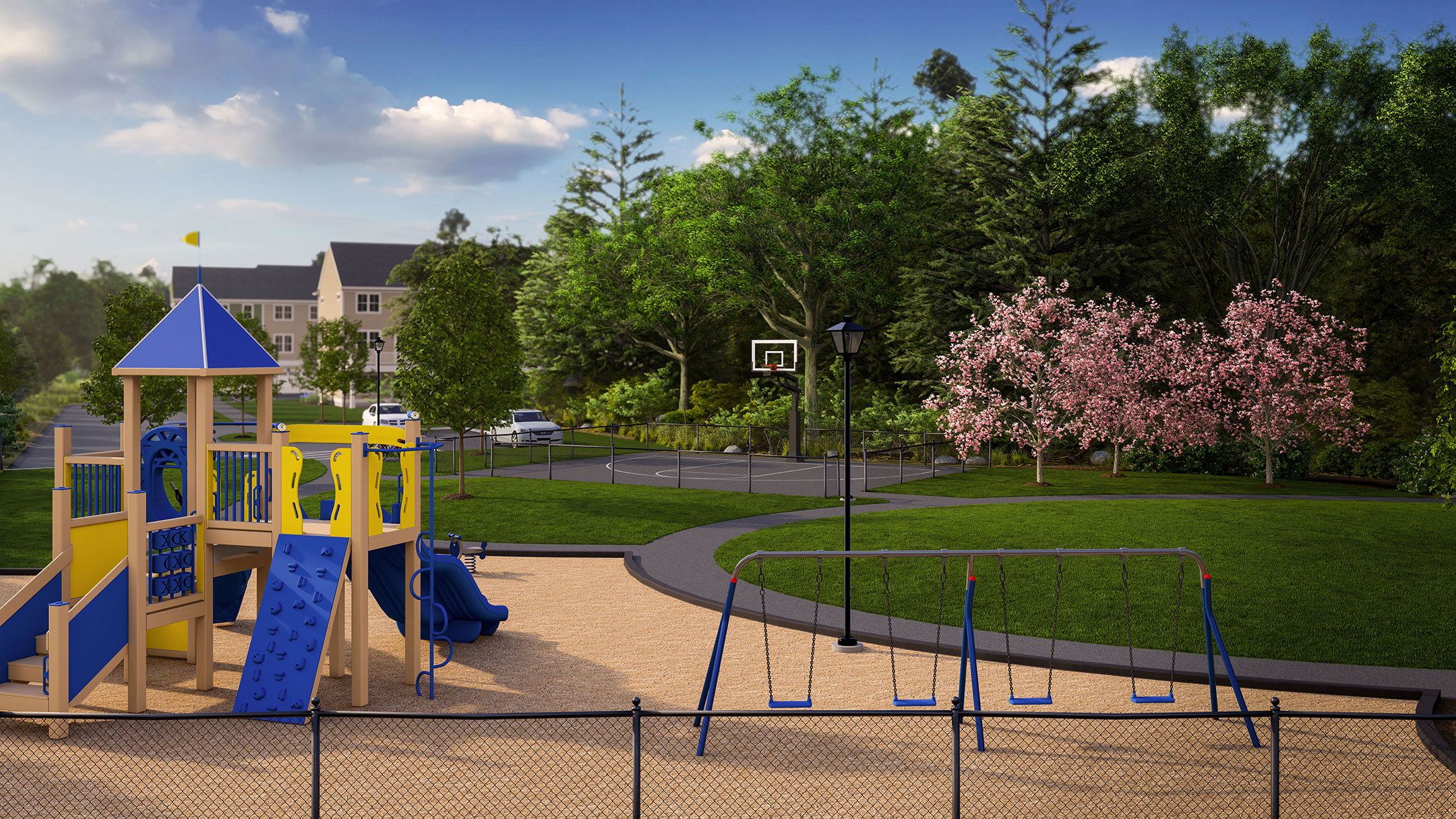 Playground at Larkwood Townhouse Community in South Eastern MA